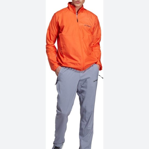 Adidas Terrex Multi Windbreaker Jacket Semi Impact Orange - Men's Size L- NEW! - Picture 6 of 11